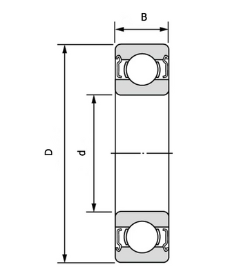Підшипник 6311-2Z/C3 (ГОСТ: 70-80311), KINEX (Словаччина), 55х120х29 мм, кульковий радіальний за 429 грн