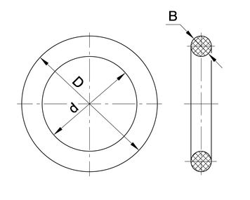 Резиновое уплотнительное кольцо круглого сечения 022-027-30 мм