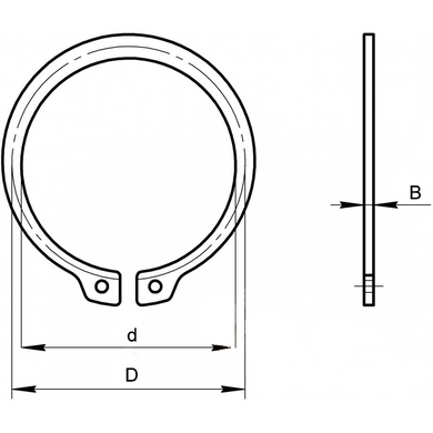 Стопорное кольцо наружное на вал 11 мм SEG Z
