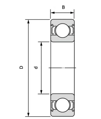 Подшипник 61901-2Z (ГОСТ: 1000901), СХ (Польша), 12х24х6 мм, шариковый радиальный за 23 грн