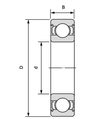 Подшипник 6207-2Z/C3 (ГОСТ: 70-80207), FAG (Германия), 35х72х17 мм, шариковый радиальный за 247 грн