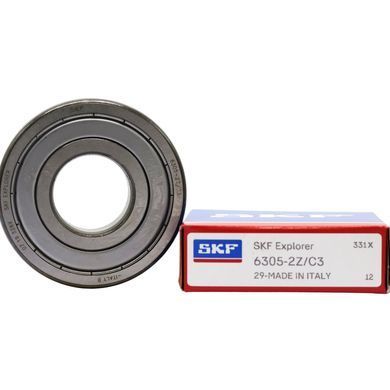 Подшипник 6305-2Z/C3 (ГОСТ: 70-80305), SKF (Швеция), 25x62x17 мм, шариковый радиальный за 284 грн