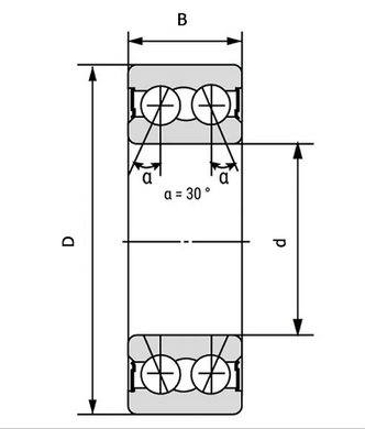 Подшипник 3207 2RSTNG (ГОСТ: 3056207), FLT (Польша), 35х72х27 мм, шариковый радиально-упорный за 560 грн