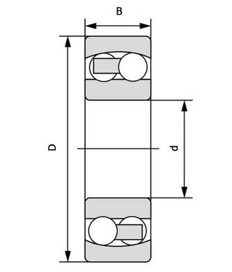 Підшипник 22311 CA/W33 (ГОСТ: 3611 Н), CT (Китай), 55х120х43 мм, кульковий сферичний самоцентруючий за 818 грн