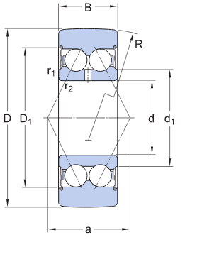 Підшипник 305800 C-2Z, SKF (Швеція), 10х32х14 мм, кульковий радіально-упорний за 1 077 грн