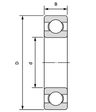 Подшипник 6212/C3 (ГОСТ: 70-80212), FAG (Германия), 60х110х22 мм, шариковый радиальный за 645 грн