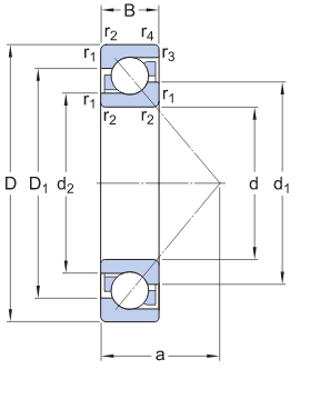 Підшипник 7203 BEP, SKF (Швеція), 17х40х12 мм, кульковий радіально-упорний за 747 грн