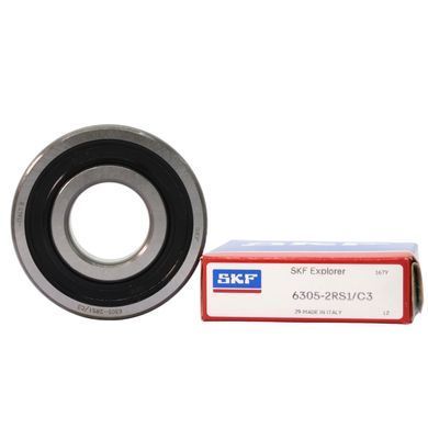 Підшипник 6305-2RS1/C3 (ГОСТ: 70-180305), SKF (Швеція), 25x62x17 мм, кульковий радіальний за 321 грн