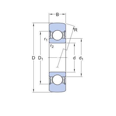 Подшипник 361203 R (LR 203 2RSR), SKF (Швеция), 17х47х12 мм, однорядный опорный ролик за 827 грн