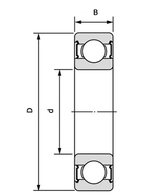 Підшипник 608-2RS (ГОСТ: 180018), FAG (Німеччина), 8х22х7 мм, кульковий радіальний за 41 грн