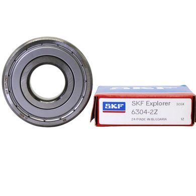 Подшипник 6304-2Z (ГОСТ: 80304), SKF (Швеция), 20x52x15 мм, шариковый радиальный за 227 грн