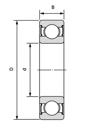 Підшипник 62207A-2RS (ГОСТ: 180507), FAG (Німеччина), 35х72х23 мм, кульковий радіальний за 902 грн