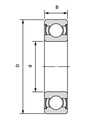 Подшипник 62310 2RS (ГОСТ: 180610), CX (Польша), 50х110х40 мм, шариковый радиальный за 660 грн