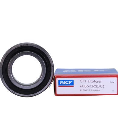 Підшипник 6006-2RS1/C3 (ГОСТ: 70-180106), SKF (Швеція), 30x55x13 мм, кульковий радіальний за 243 грн