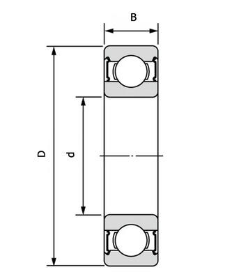 Подшипник 6010 2RS (ГОСТ: 180110), CX (Польша), 50х80х16 мм, шариковый радиальный за 59 грн