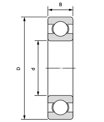 Подшипник 6304 (ГОСТ: 304), KG (Индия), 20х52х15 мм, шариковый радиальный за 50 грн