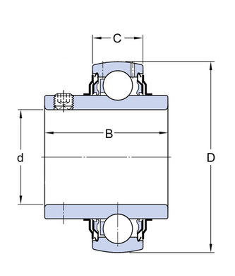 Подшипник YAR 205-2F/AG, SKF (Швеция), 25x52x34,1 мм, шариковый радиальный за 484 грн